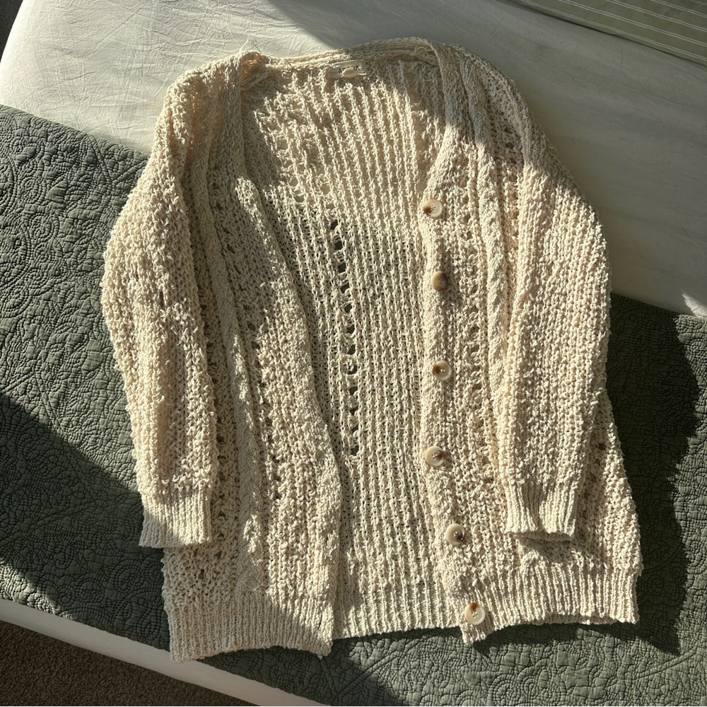 ADORA Cream Button-Up Cardigan